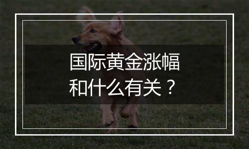 国际黄金涨幅和什么有关？