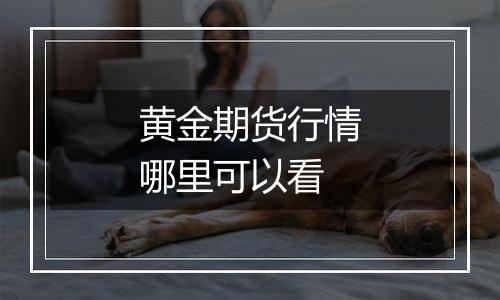 黄金期货行情哪里可以看