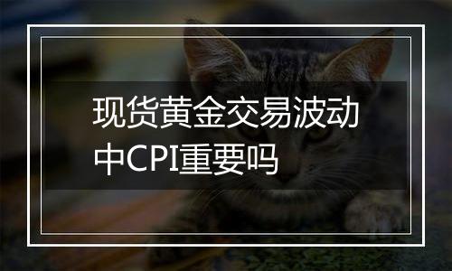 现货黄金交易波动中CPI重要吗