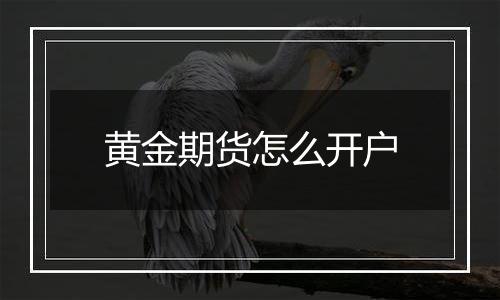 黄金期货怎么开户