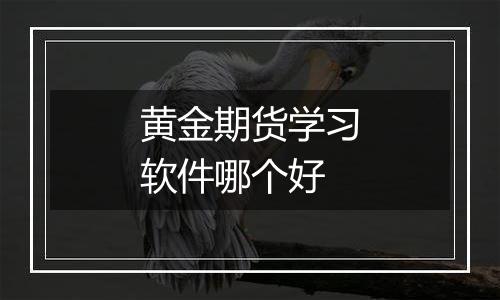 黄金期货学习软件哪个好