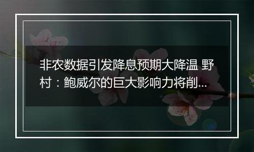 非农数据引发降息预期大降温 野村：鲍威尔的巨大影响力将削减后续降息幅度