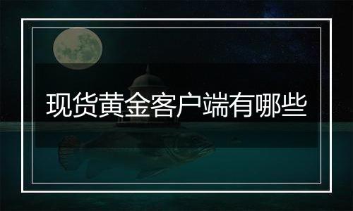 现货黄金客户端有哪些