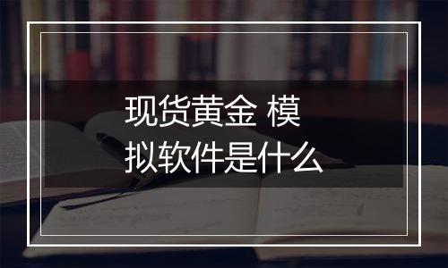 现货黄金 模拟软件是什么