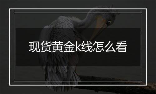 现货黄金k线怎么看