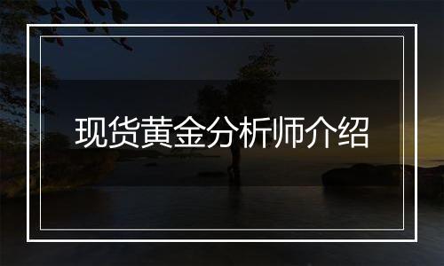 现货黄金分析师介绍