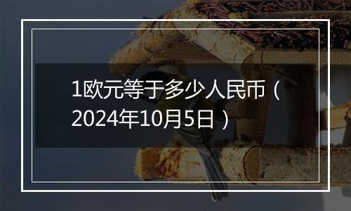 1欧元等于多少人民币（2024年10月5日）