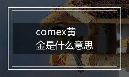 comex黄金是什么意思