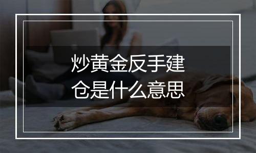 炒黄金反手建仓是什么意思