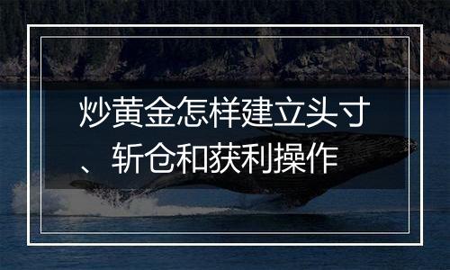 炒黄金怎样建立头寸、斩仓和获利操作