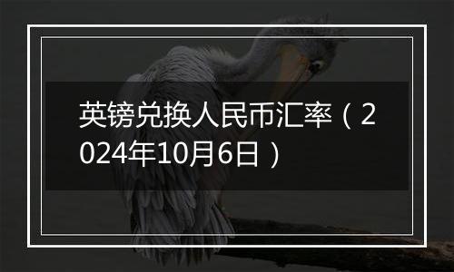 英镑兑换人民币汇率（2024年10月6日）