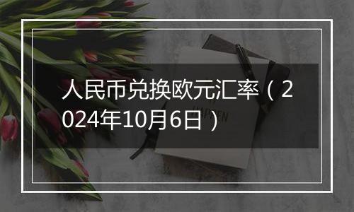 人民币兑换欧元汇率（2024年10月6日）