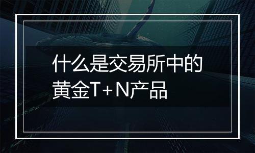 什么是交易所中的黄金T+N产品