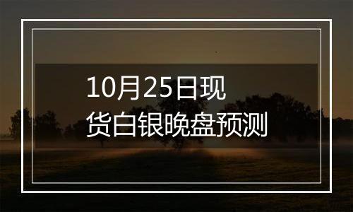 10月25日现货白银晚盘预测