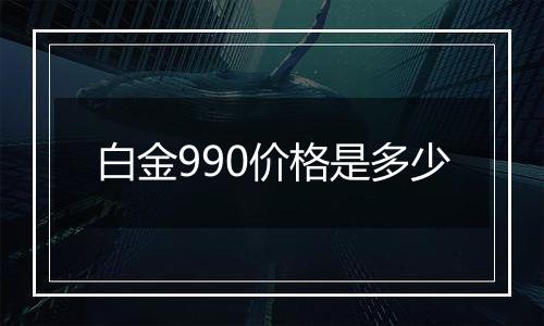 白金990价格是多少