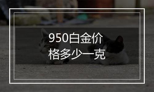 950白金价格多少一克