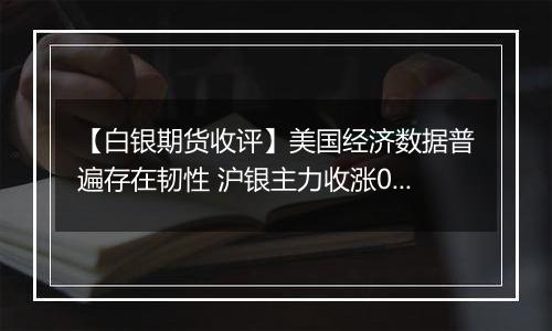 【白银期货收评】美国经济数据普遍存在韧性 沪银主力收涨0.87%