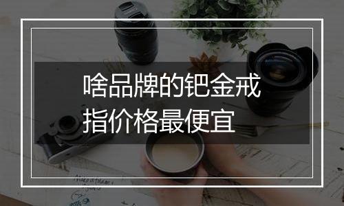 啥品牌的钯金戒指价格最便宜