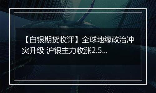 【白银期货收评】全球地缘政治冲突升级 沪银主力收涨2.55%