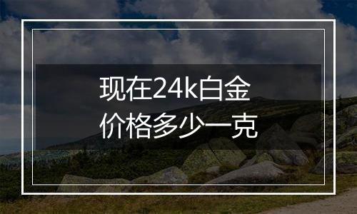 现在24k白金价格多少一克