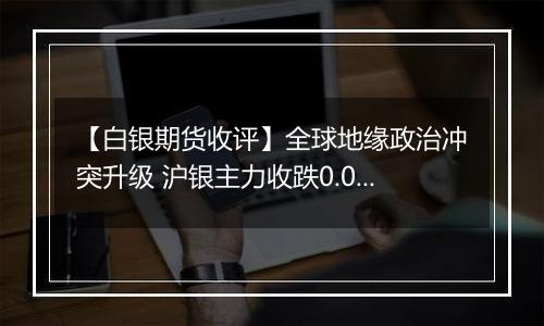 【白银期货收评】全球地缘政治冲突升级 沪银主力收跌0.08%