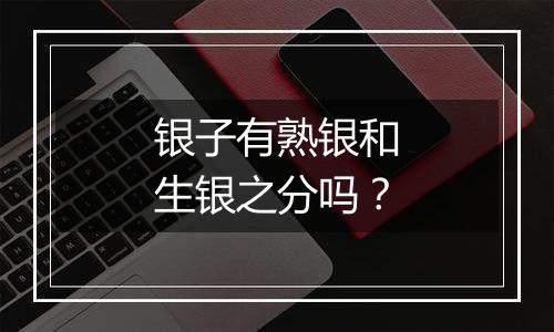 银子有熟银和生银之分吗？