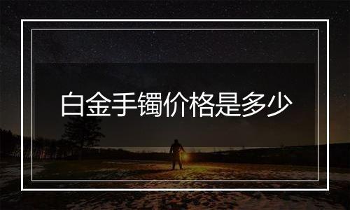 白金手镯价格是多少