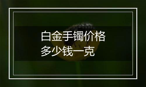 白金手镯价格多少钱一克