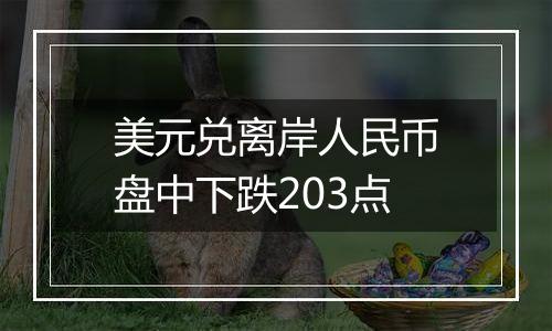 美元兑离岸人民币盘中下跌203点