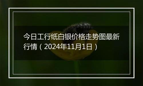 今日工行纸白银价格走势图最新行情（2024年11月1日）