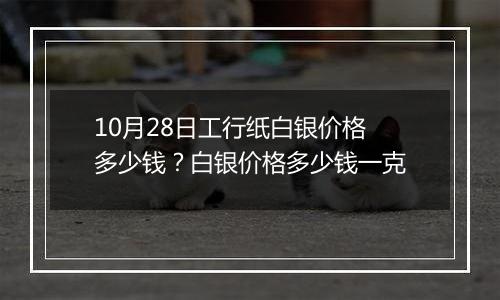 10月28日工行纸白银价格多少钱？白银价格多少钱一克