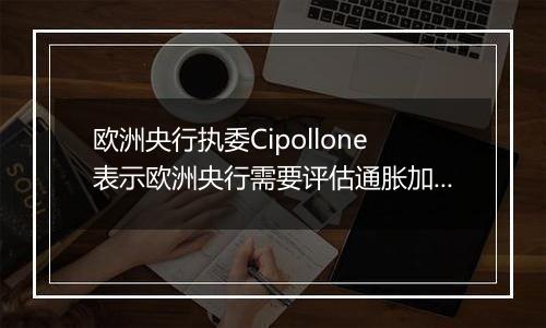 欧洲央行执委Cipollone表示欧洲央行需要评估通胀加速回落的态势