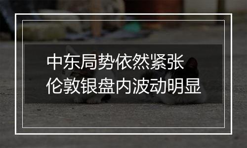 中东局势依然紧张 伦敦银盘内波动明显