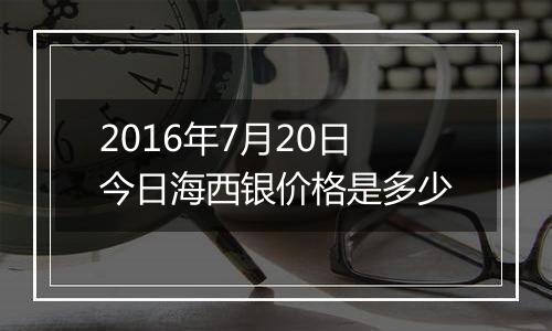 2016年7月20日今日海西银价格是多少