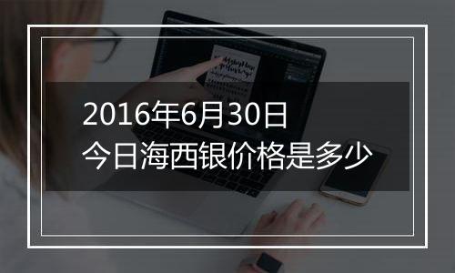 2016年6月30日今日海西银价格是多少