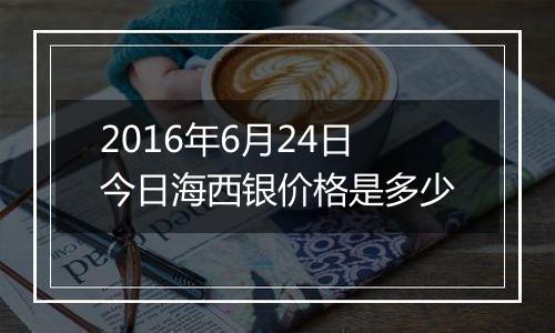 2016年6月24日今日海西银价格是多少