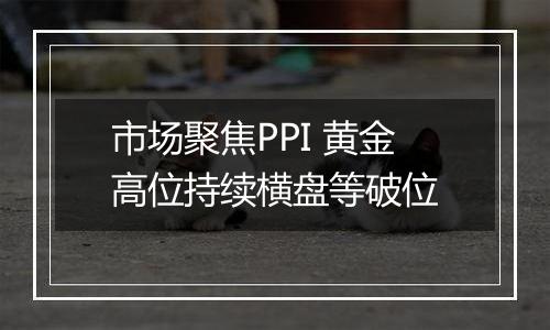 市场聚焦PPI 黄金高位持续横盘等破位