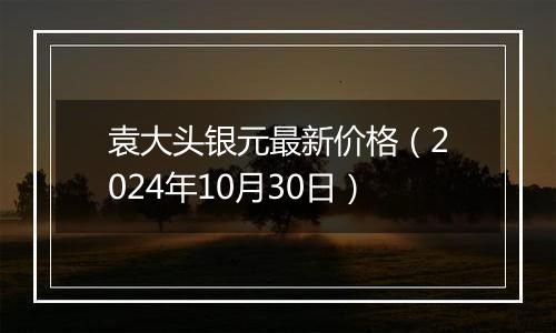 袁大头银元最新价格（2024年10月30日）