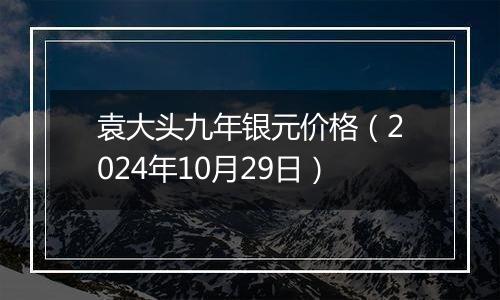 袁大头九年银元价格（2024年10月29日）