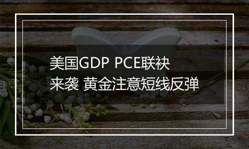 美国GDP PCE联袂来袭 黄金注意短线反弹