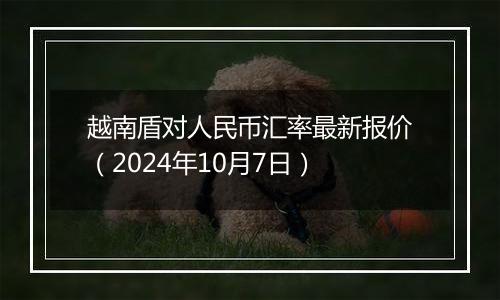 越南盾对人民币汇率最新报价（2024年10月7日）