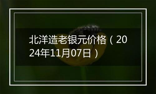 北洋造老银元价格（2024年11月07日）