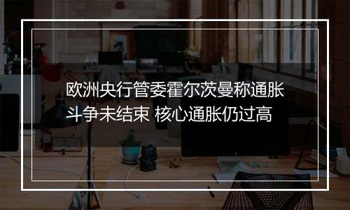 欧洲央行管委霍尔茨曼称通胀斗争未结束 核心通胀仍过高