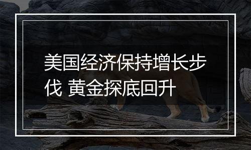 美国经济保持增长步伐 黄金探底回升