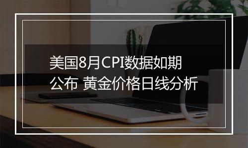 美国8月CPI数据如期公布 黄金价格日线分析