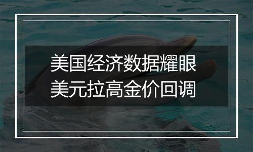 美国经济数据耀眼 美元拉高金价回调