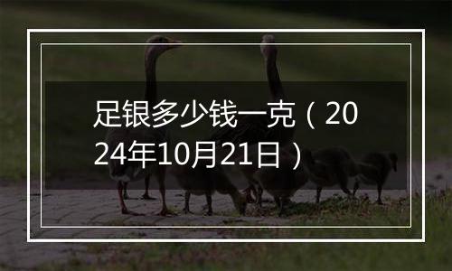 足银多少钱一克（2024年10月21日）