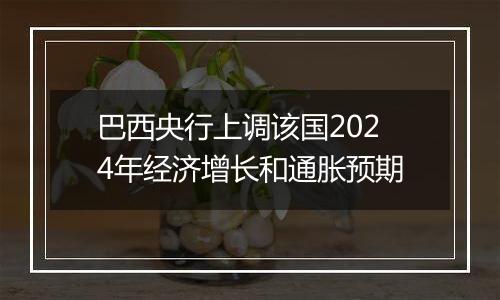 巴西央行上调该国2024年经济增长和通胀预期