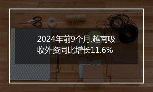 2024年前9个月,越南吸收外资同比增长11.6%