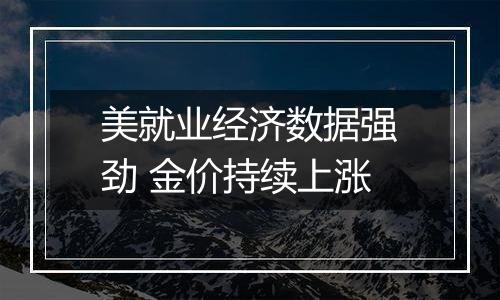 美就业经济数据强劲 金价持续上涨